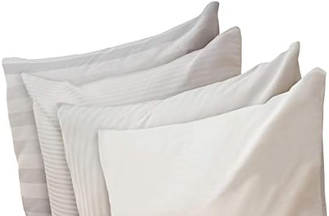 100% Cotton Pillow Protectors with Zipper, set of 4, White