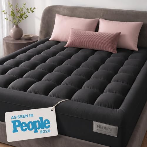 100% Cotton Top Mattress Pad, Pillow Top, Gray