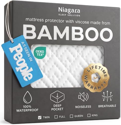 100% Waterproof Mattress Protector, Twin, White