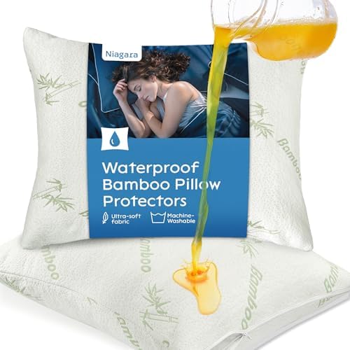 100% Waterproof Pillow Protectors, Queen, set of 2, Green