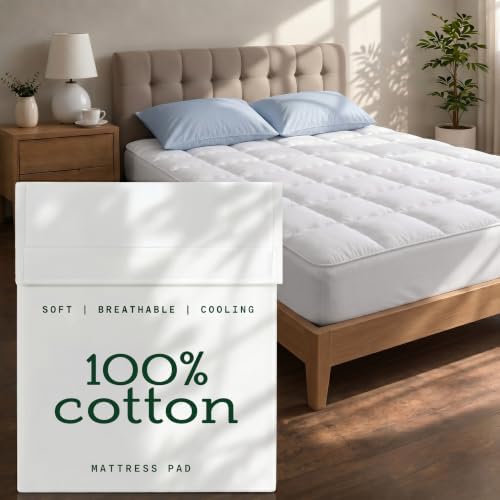 Cotton Mattress Pad, White