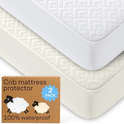 Crib 100% Waterproof Mattress Protector, set of 2, Multicolor