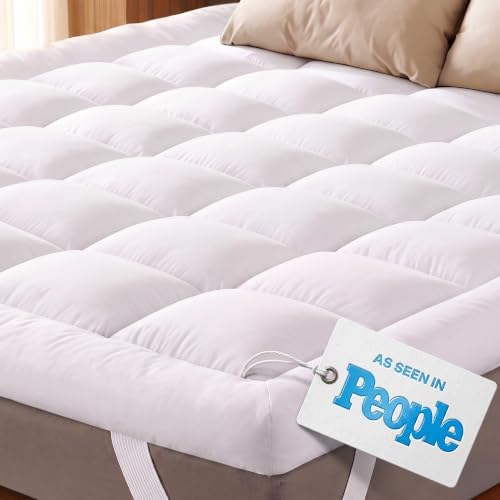 Ultra Soft & Cooling Mattress Topper, Queen, White
