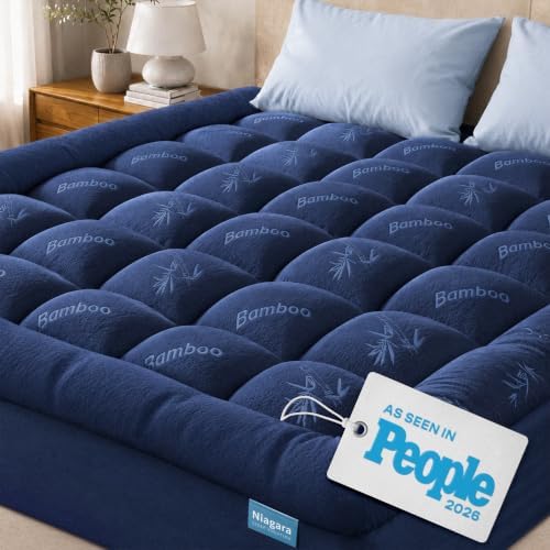 Ultra Soft Mattress Topper, Navy Blue