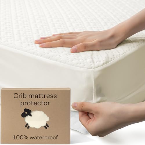 Viscose Made from Bamboo 100% Waterproof Crib Mattress, set of 1, Beige