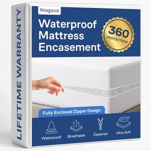 Waterproof 360 Protection Zippered Mattress Pad, White